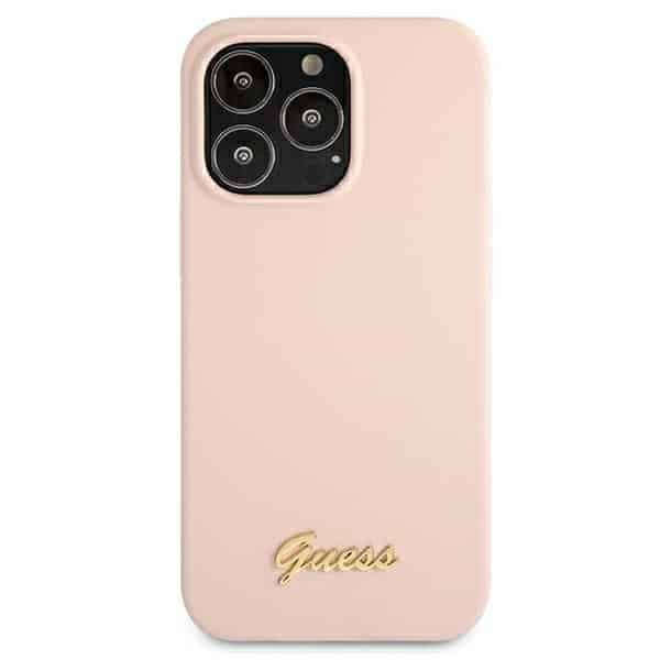 Guess Silicone Script Gold Logo - θήκη για Apple iPhone 13 Pro / - Ροζ - Image 4