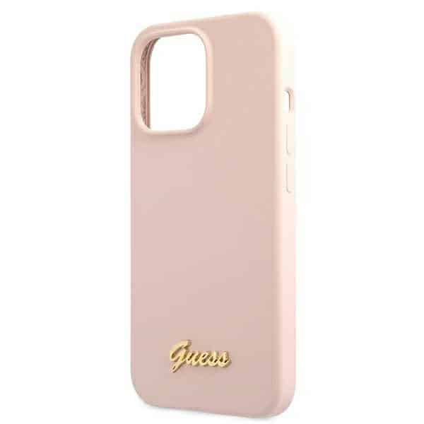 Guess Silicone Script Gold Logo - θήκη για Apple iPhone 13 Pro / - Ροζ - Image 6