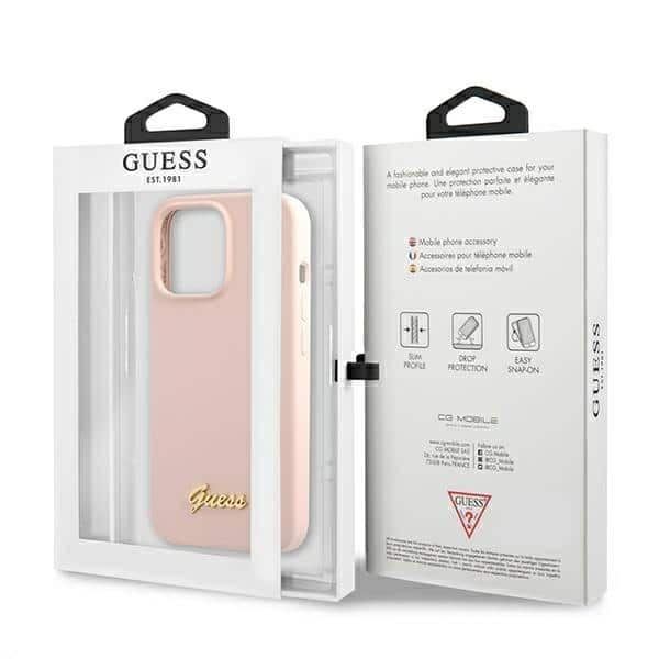 Guess Silicone Script Gold Logo - θήκη για Apple iPhone 13 Pro / - Ροζ - Image 8
