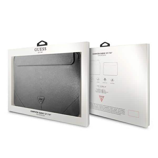 Guess Θήκη GUCS14PSATLG 14" srebrny /silver Saffiano Triangle Logo - Image 4