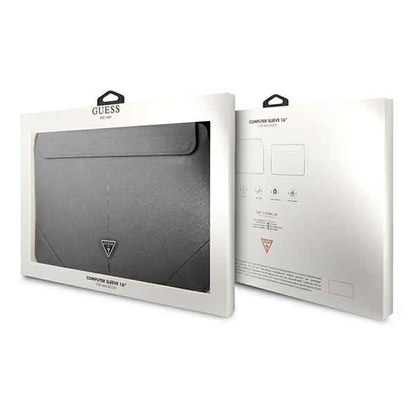 Guess Θήκη GUCS16PSATLG 16" srebrny /silver Saffiano Triangle Logo - Image 4