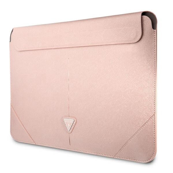 Guess Θήκη GUCS16PSATLP 16" ροζ /pink Saffiano Triangle Logo - Image 2