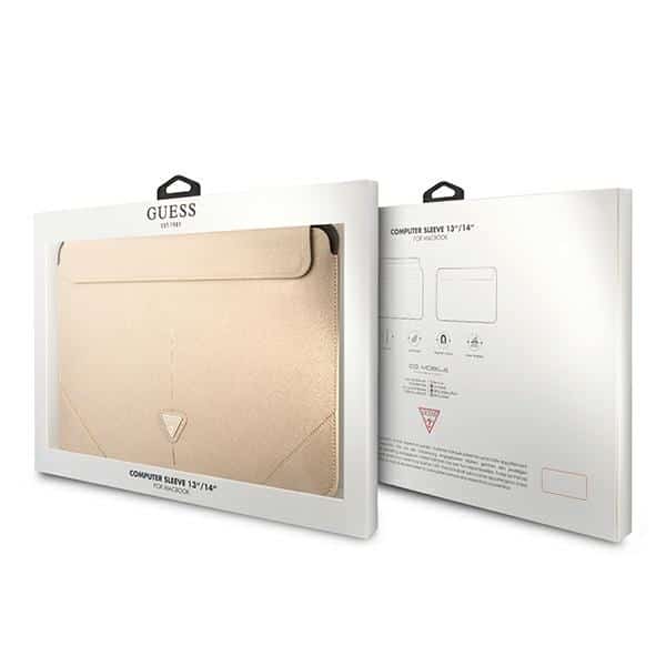 Guess Θήκη GUCS14PSATLE 14" beżowy /beige Saffiano Triangle Logo - Image 4