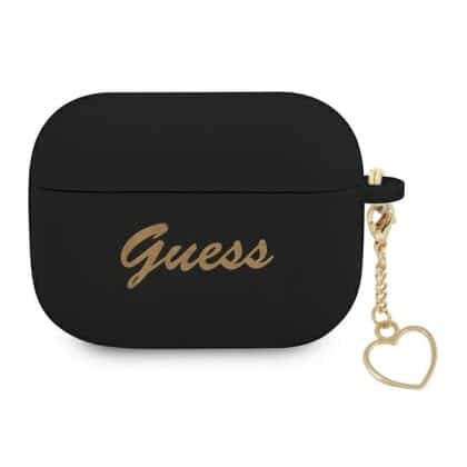 Guess GUAPLSCHSK AirPods Pro cover  μαύρο/black Silicone Charm Heart Collection
