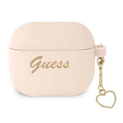 Guess GUA3LSCHSP AirPods 3 cover  ροζ/pink Silicone Charm Heart Collection