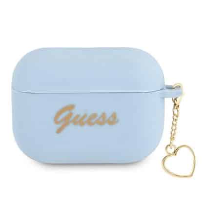 Guess GUAPLSCHSB AirPods Pro cover  Μπλε/blue Silicone Charm Heart Collection