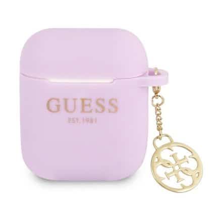 Guess  GUA2LSC4EU AirPods 1/2 cover  μώβ/purple Silicone Charm 4G Collection
