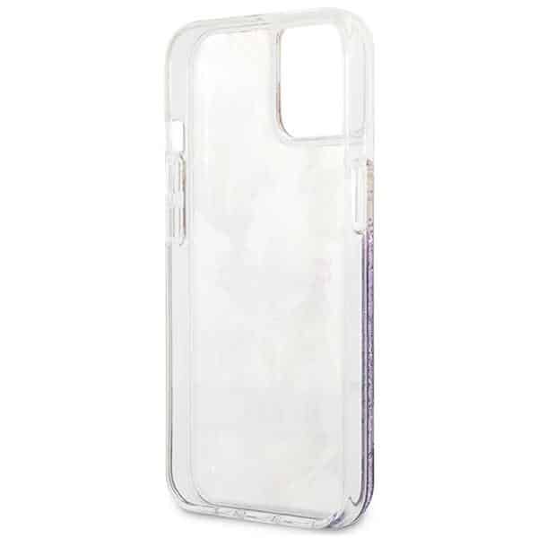 Guess Flower Liquid Glitter - θήκη για Apple iPhone 13 mini - Μωβ - Image 7