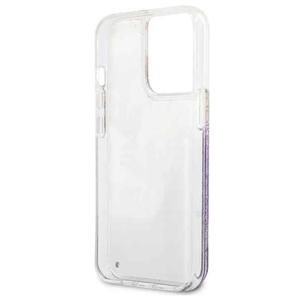 Guess Flower Liquid Glitter - θήκη για Apple iPhone 13 Pro - Μωβ - Image 7