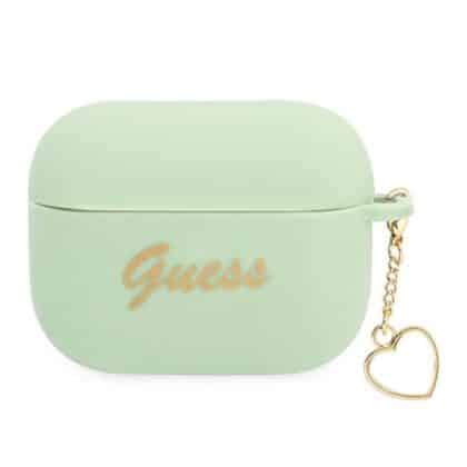 Guess GUAPLSCHSN AirPods Pro cover  zielony/green Silicone Charm Heart Collection