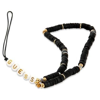 Guess charm GUSTPEARK Phone Strap μαύρο/black Heishi Beads