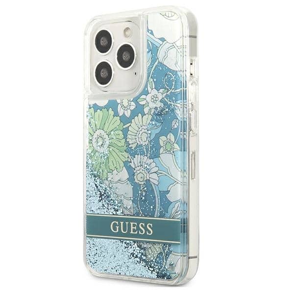 Guess Flower Liquid Glitter - θήκη για Apple iPhone 13 Pro Max - Πράσινο - Image 2