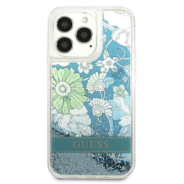 Guess Flower Liquid Glitter - θήκη για Apple iPhone 13 Pro Max - Πράσινο - Image 3