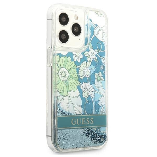Guess Flower Liquid Glitter - θήκη για Apple iPhone 13 Pro Max - Πράσινο - Image 4