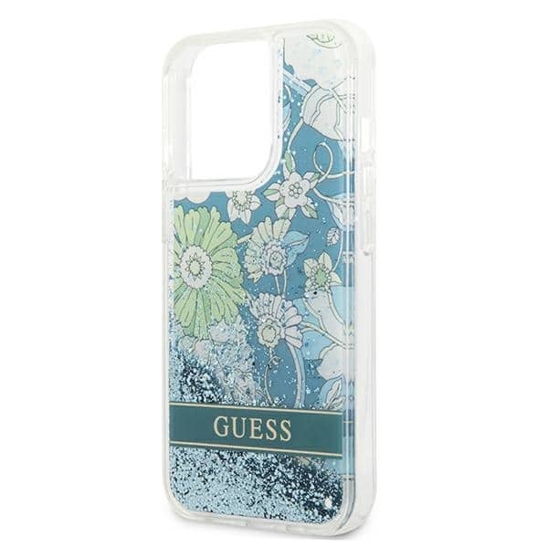Guess Flower Liquid Glitter - θήκη για Apple iPhone 13 Pro Max - Πράσινο - Image 6