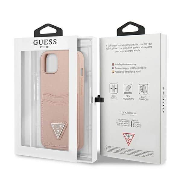 Guess Triangle Logo Cardslot - θήκη για Apple iPhone 13 mini - Ροζ - Image 8