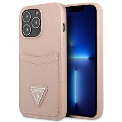 Guess Triangle Logo Cardslot - θήκη για Apple iPhone 13 Pro / - Ροζ