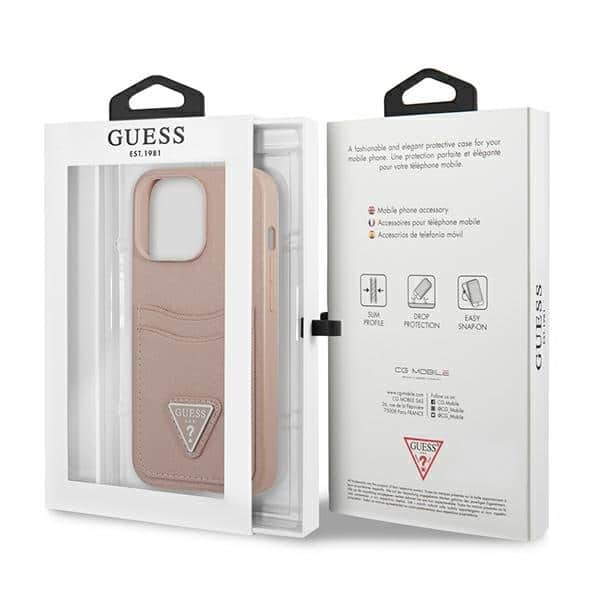 Guess Triangle Logo Cardslot - θήκη για Apple iPhone 13 Pro / - Ροζ - Image 8