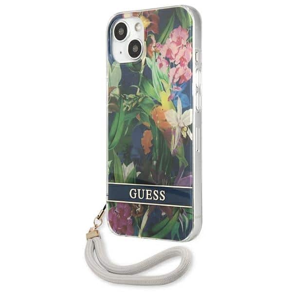 Guess Flower Strap - θήκη για Apple iPhone 13 mini - Μπλε - Image 2