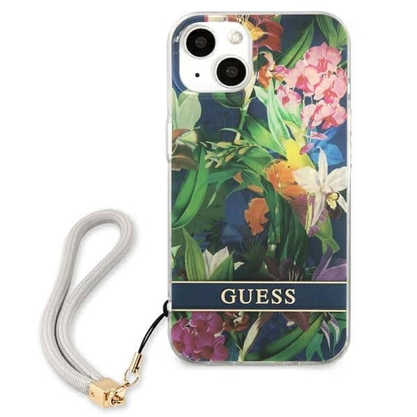 Guess Flower Strap - θήκη για Apple iPhone 13 mini - Μπλε - Image 3