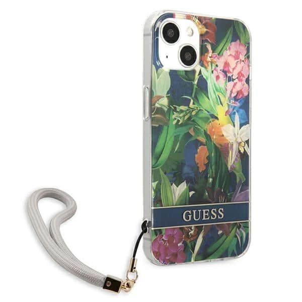 Guess Flower Strap - θήκη για Apple iPhone 13 mini - Μπλε - Image 4