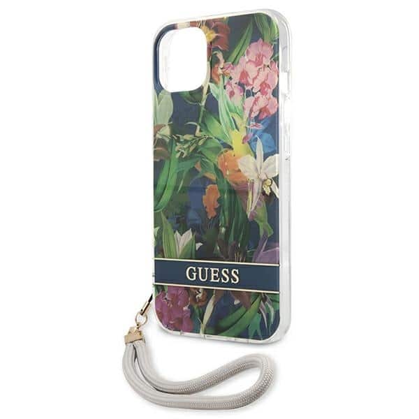 Guess Flower Strap - θήκη για Apple iPhone 13 mini - Μπλε - Image 5