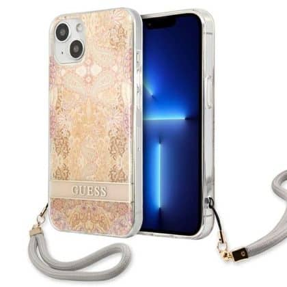 Guess Flower Collection - θήκη για Apple iPhone 13 mini - Χρυσό