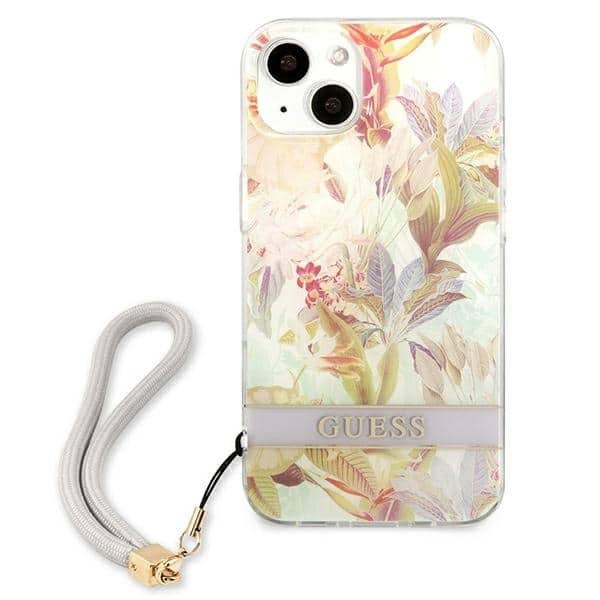 Guess Flower Strap - θήκη για Apple iPhone 13 mini - Μωβ - Image 3