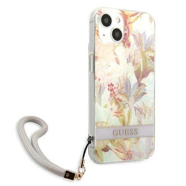 Guess Flower Strap - θήκη για Apple iPhone 13 mini - Μωβ - Image 4