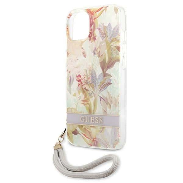 Guess Flower Strap - θήκη για Apple iPhone 13 mini - Μωβ - Image 6