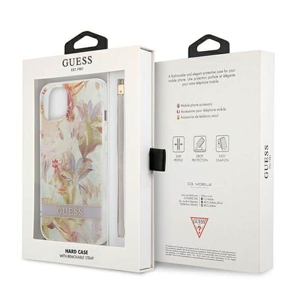 Guess Flower Strap - θήκη για Apple iPhone 13 mini - Μωβ - Image 8