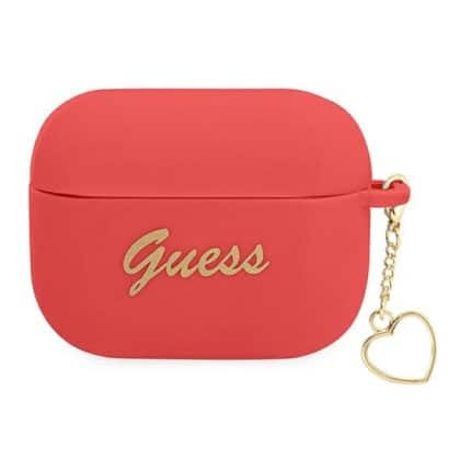 Guess GUAPLSCHSR AirPods Pro cover  czerwony/red Silicone Charm Heart Collection