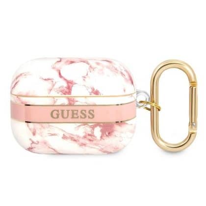 Guess GUAPHCHMAP AirPods Pro cover  ροζ/pink Marble Strap Collection