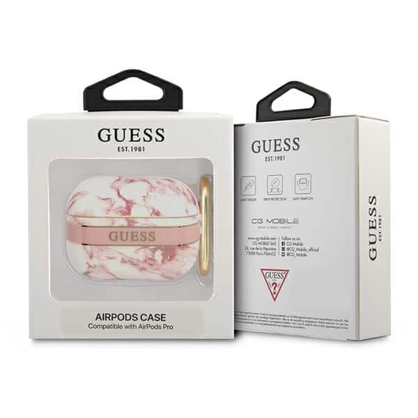 Guess GUAPHCHMAP AirPods Pro cover ροζ/pink Marble Strap Collection - Image 3