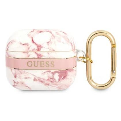 Guess GUA3HCHMAP AirPods 3 cover  ροζ/pink Marble Strap Collection
