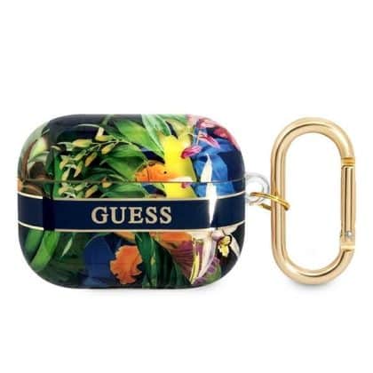 Guess GUAPHHFLB AirPods Pro cover Μπλε/blue Flower Strap Collection