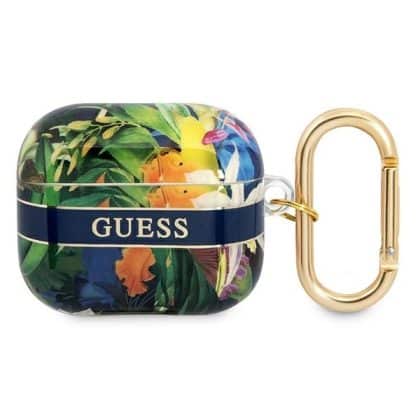 Guess GUA3HHFLB AirPods 3 cover  Μπλε/blue Flower Strap Collection
