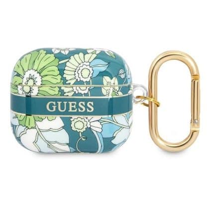 Guess GUA3HHFLN AirPods 3 cover  zielony/green Flower Strap Collection