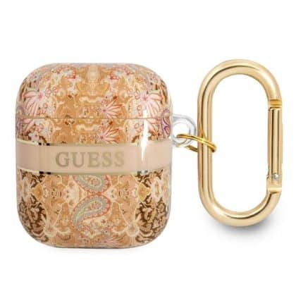 Guess  GUA2HHFLD AirPods 1/2 cover  złoty/gold Paisley Strap Collection