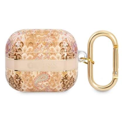 Guess  GUA3HHFLD AirPods 3 cover  złoty/gold Paisley Strap Collection