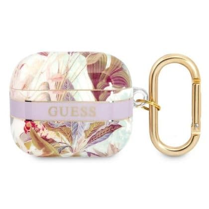 Guess GUA3HHFLU AirPods 3 cover  μώβ/purple Flower Strap Collection