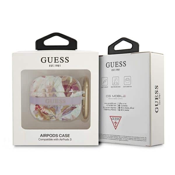 Guess GUA3HHFLU AirPods 3 cover μώβ/purple Flower Strap Collection - Image 3