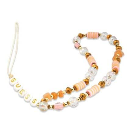 Guess charm GUSTBOHP Phone Strap  καφέ-ροζ/brown-pink Beads Bohemia