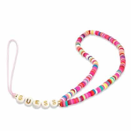 Guess charm GUSTGMPP Phone Strap  πολύχρωμο ροζ/multicolor pink Heishi Beads