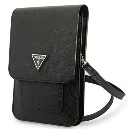 Guess Τσάντα GUWBSATMBK μαύρο/black Saffiano Triangle