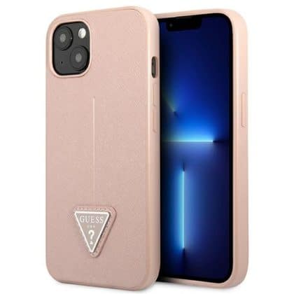 Guess SaffianoTriangle Logo - θήκη για Apple iPhone 13 mini - Ροζ