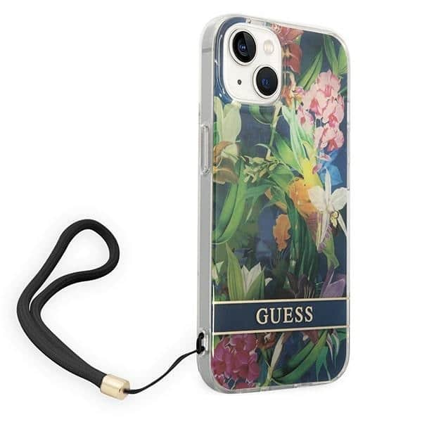 Guess Flower Strap - θήκη για Apple iPhone 14 - Μπλε - Image 3