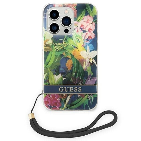 Guess Flower Strap - θήκη για Apple iPhone 14 Pro - Μπλε - Image 2