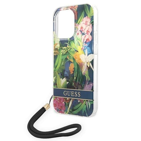 Guess Flower Strap - θήκη για Apple iPhone 14 Pro - Μπλε - Image 5