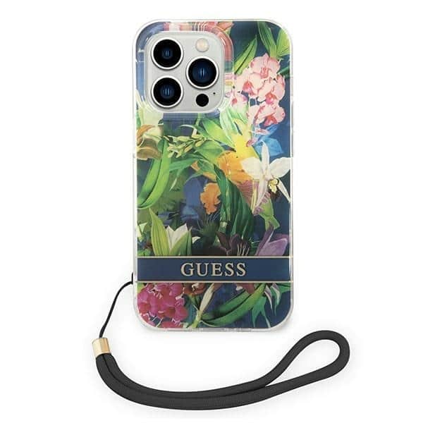 Guess Flower Strap - θήκη για Apple iPhone 14 Pro Max - Μπλε - Image 2